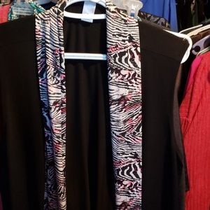 animal print  trimmed vest